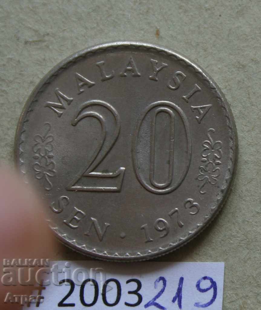 20 de cenți 1973 Malaezia