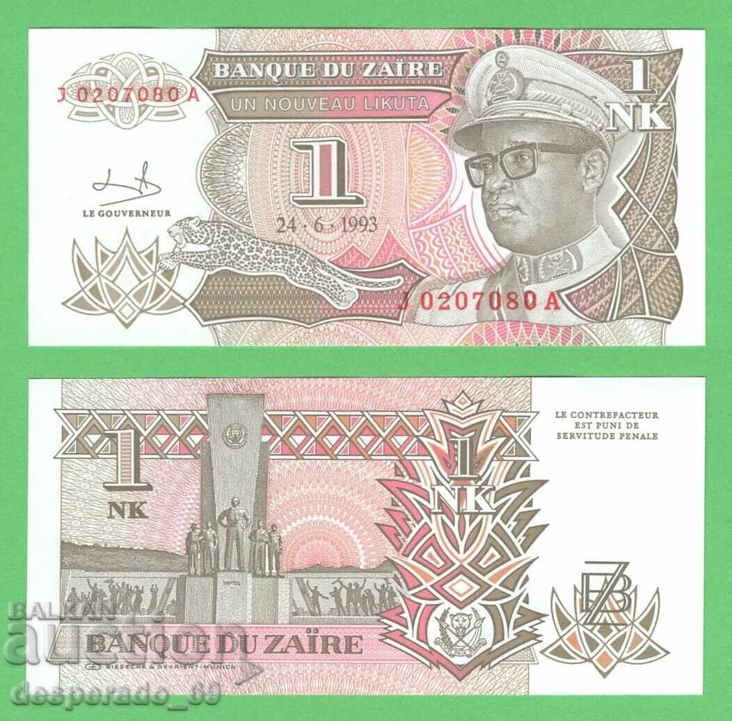 (¯`'•.¸ ZAIR 1 likut 1993 UNC ¸.•'´¯)