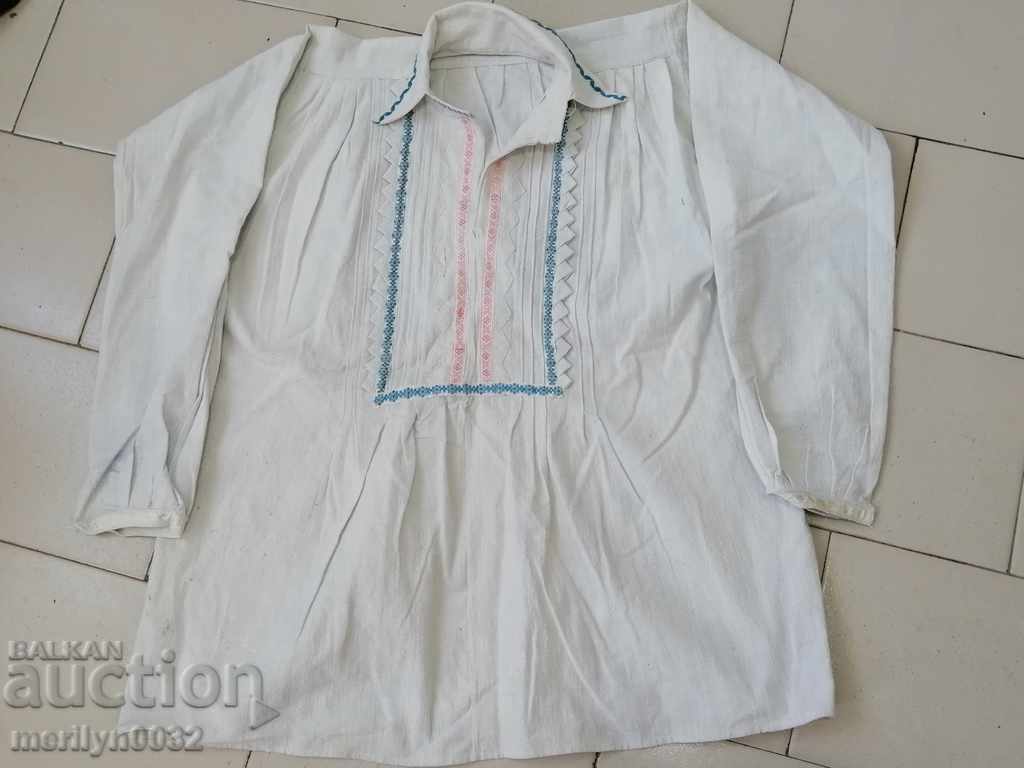 Youth woven shirt Bulgarian embroidery folk embroidery costume