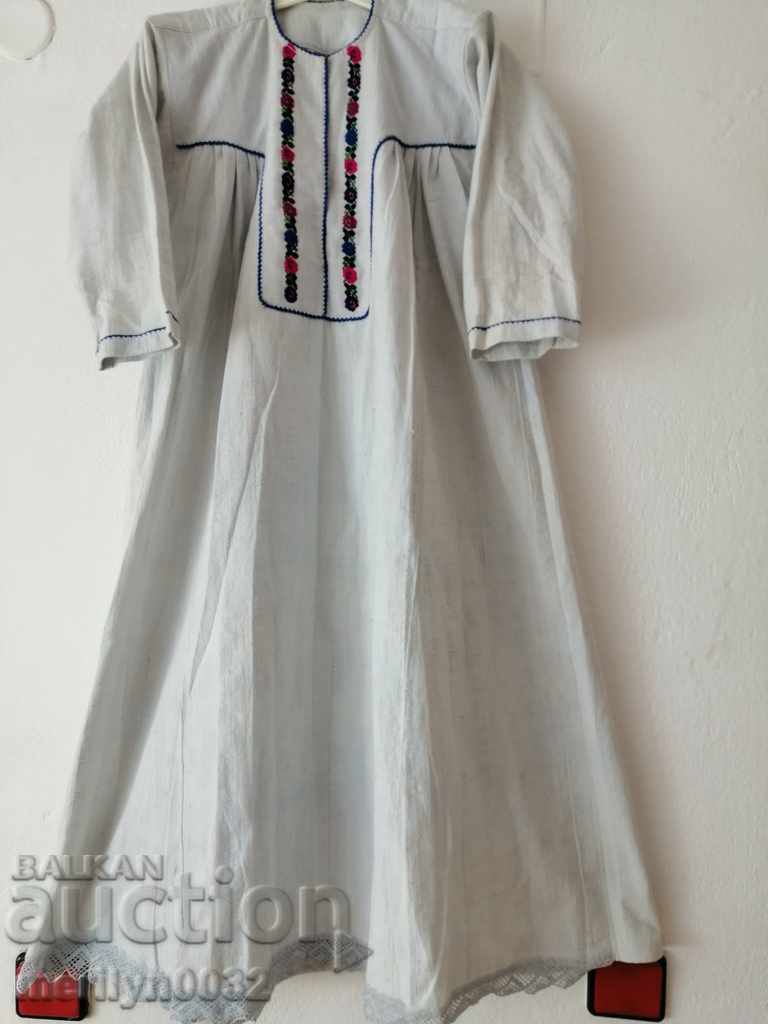 Cămașă bătrână broderie manuală chenar șezlong costum sukman - 5