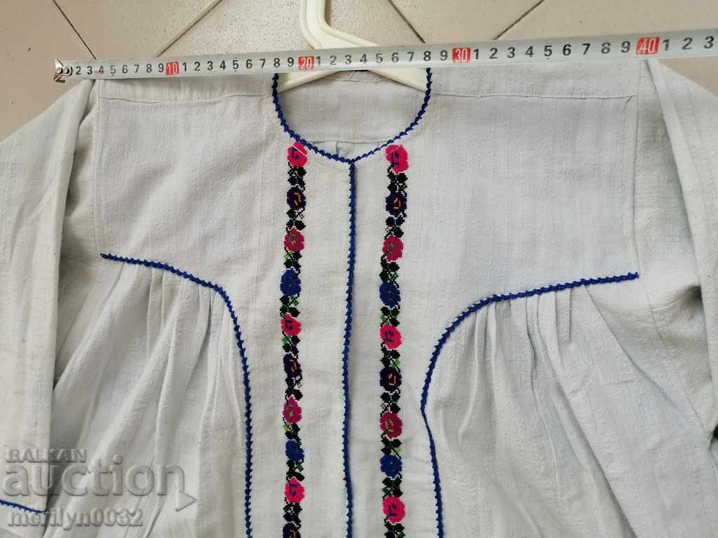 Cămașă bătrână broderie manuală chenar șezlong costum sukman - 6
