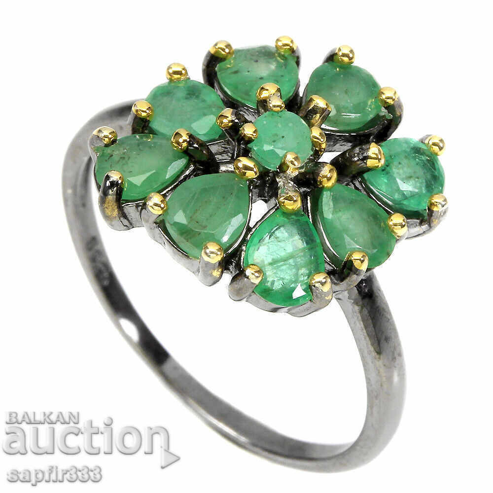 LUXURY DESIGNER RING WITH NATURAL EMERALDS with price 444.00 BGN | € 227.01 LUXURY DESIGNER RING WITH NATURAL EMERALDS with price 444.00 BGN | € 227.01
