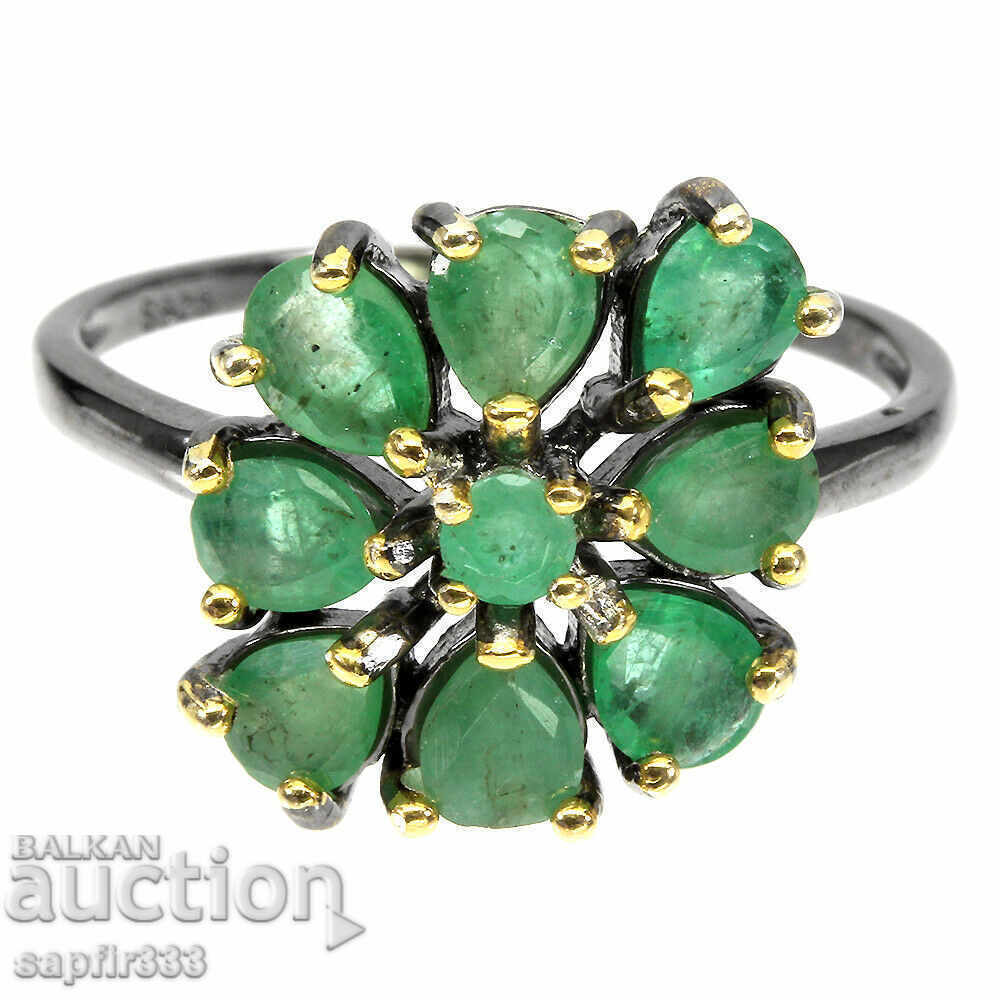 LUXURY DESIGNER RING WITH NATURAL EMERALDS