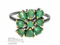 LUXURY DESIGNER RING WITH NATURAL EMERALDS