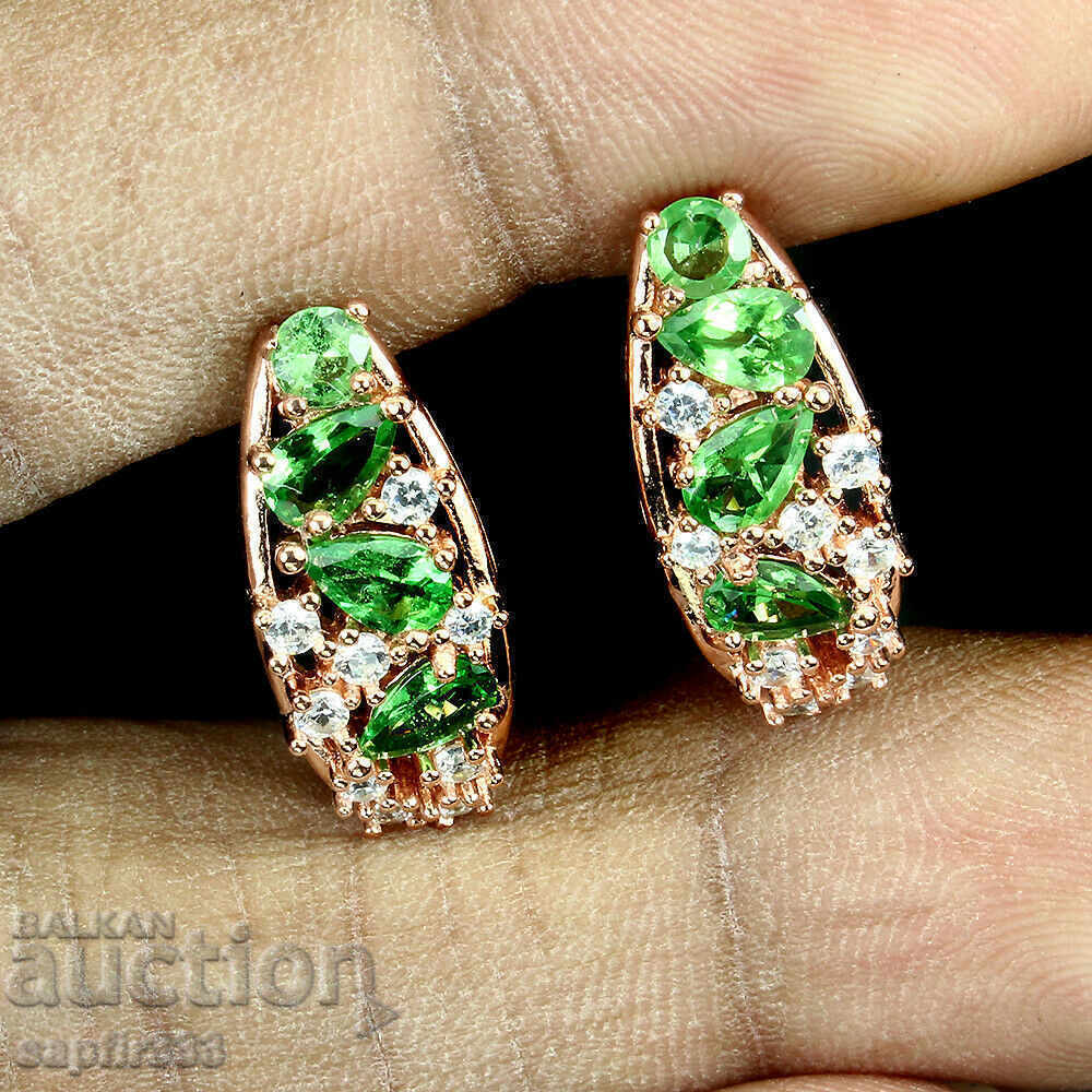 LUXURY EARRINGS HANDMADE WITH NATURAL CAVORITE GARNET with price 392.00 BGN | € 200.43 LUXURY EARRINGS HANDMADE WITH NATURAL CAVORITE GARNET with price 392.00 BGN | € 200.43