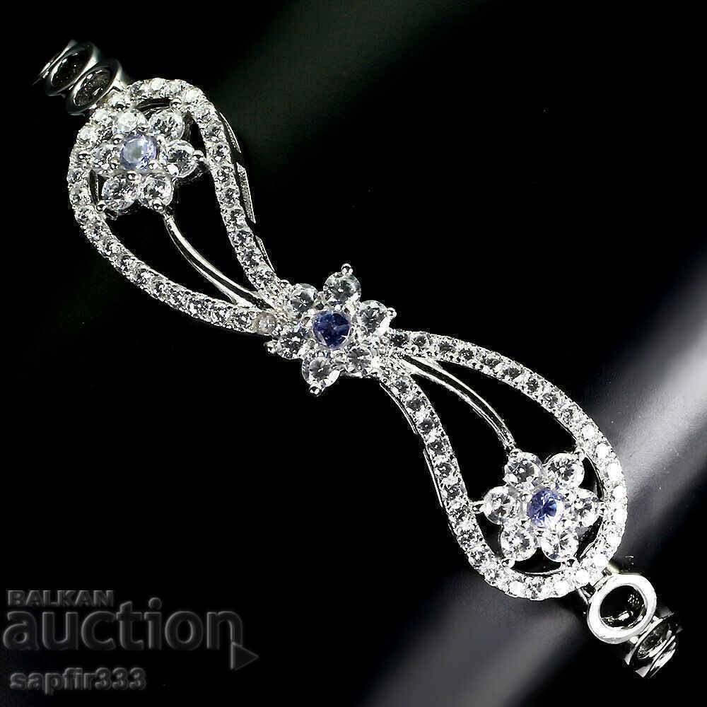 EXCELLENT AND EFFECTIVE SILVER BRACELET TANZANITE AND ZIRCONI