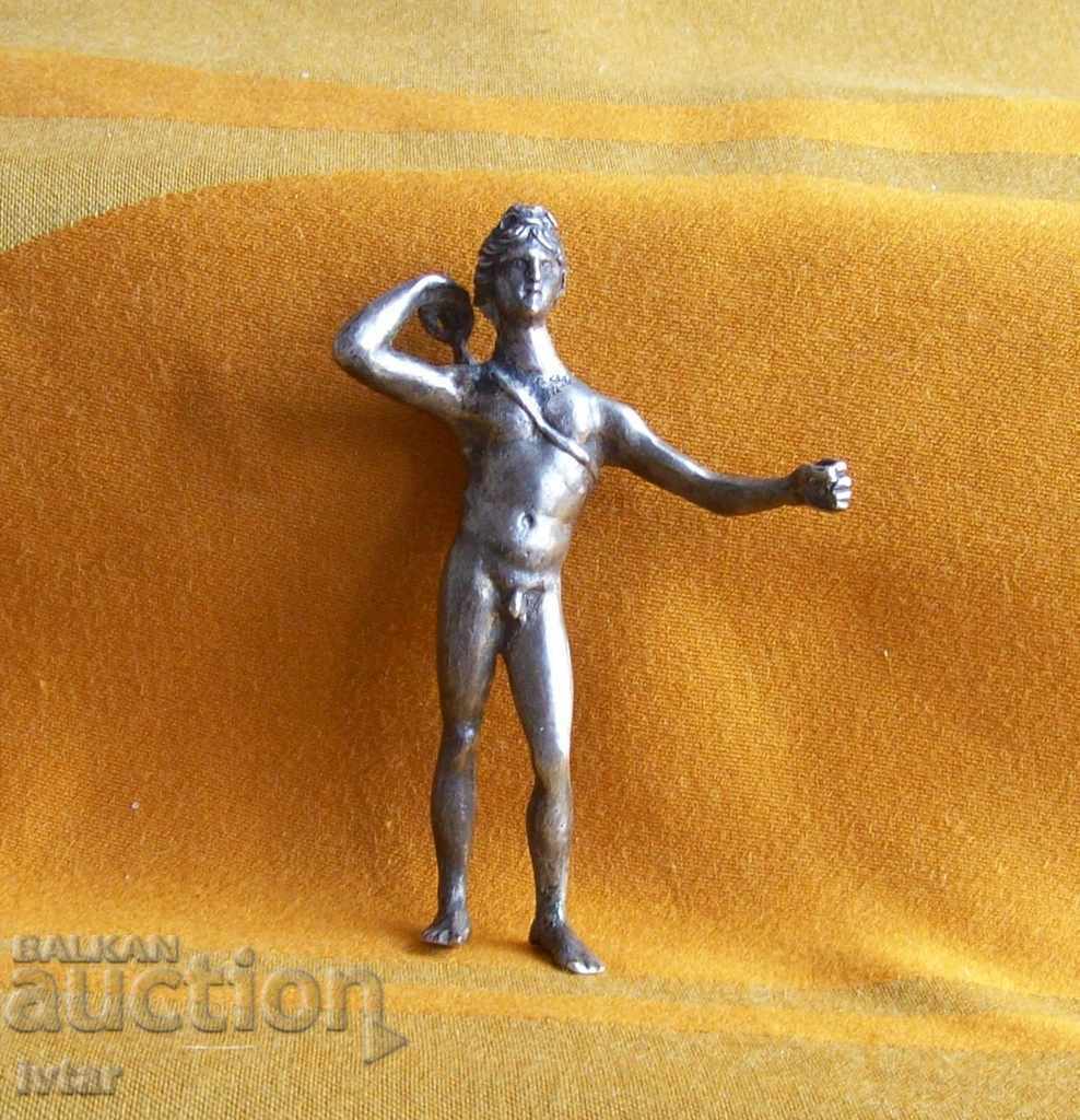 Mic plastic, figurină, statuetă, Apollo, argint - replică