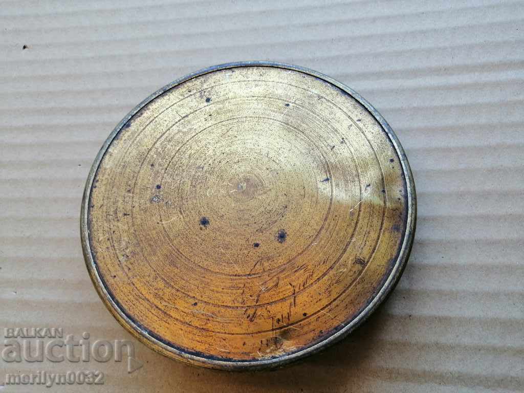 Χάλκινο στεφάνι χωρίς γυαλί με καπάκι από τζάκι ρολόι του 19ου αιώνα