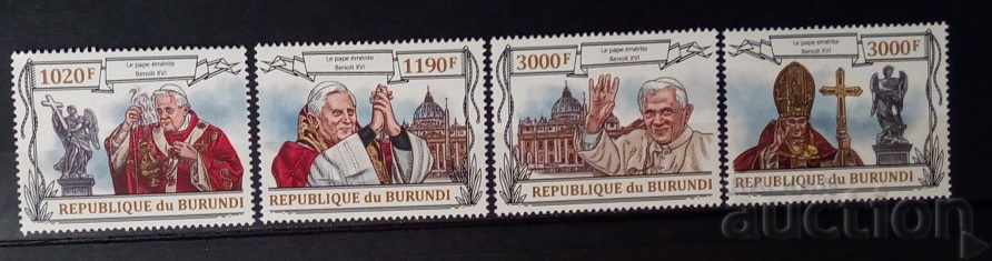 Burundi 2013 Personalități / Religie Papa Benedict al XVI-lea 8 € MNH