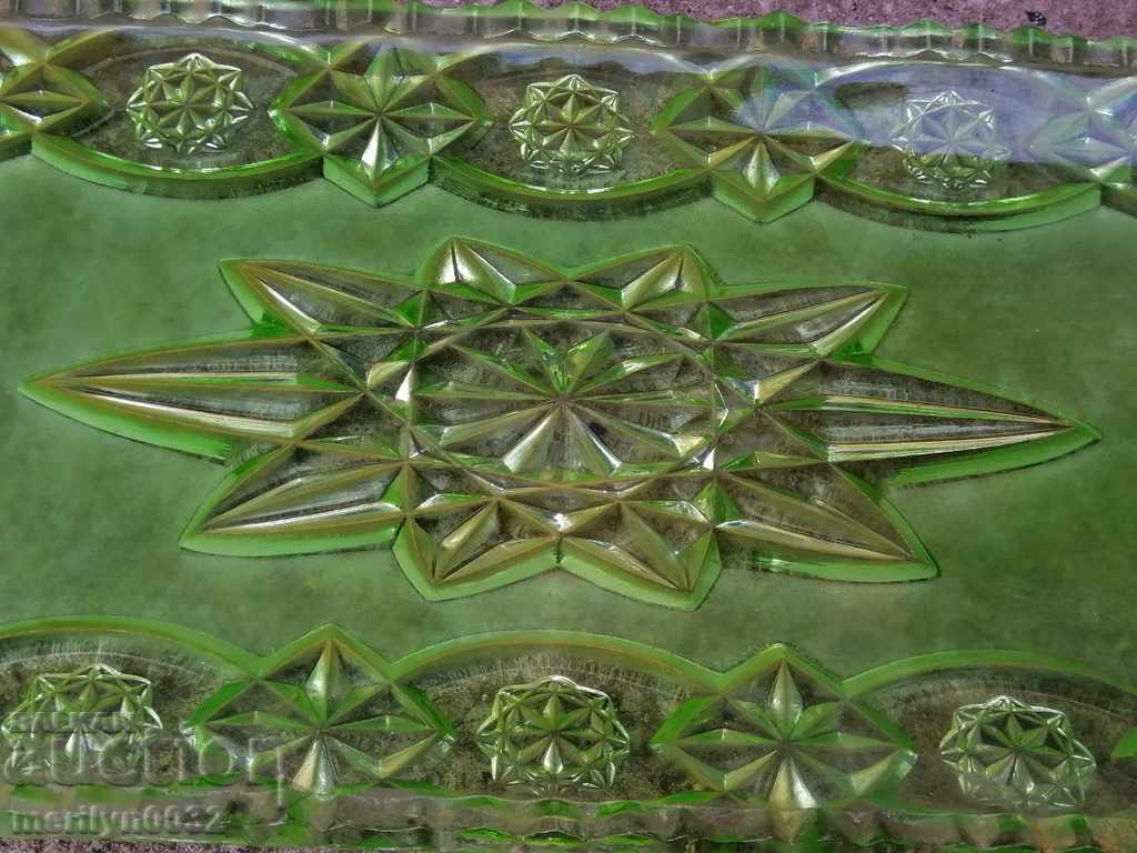 Old glass tray, pan, set, glass with price 69.00 BGN | € 35.28 Old glass tray, pan, set, glass with price 69.00 BGN | € 35.28