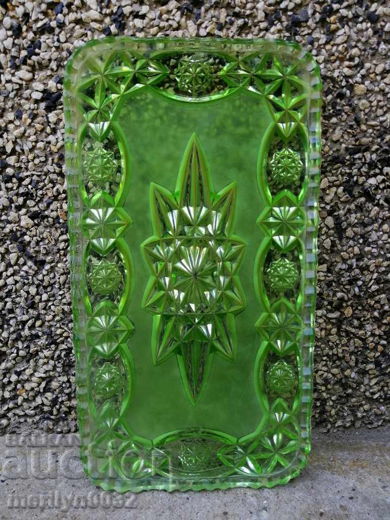 Auction Old glass tray, pan, set, glass Auction Old glass tray, pan, set, glass