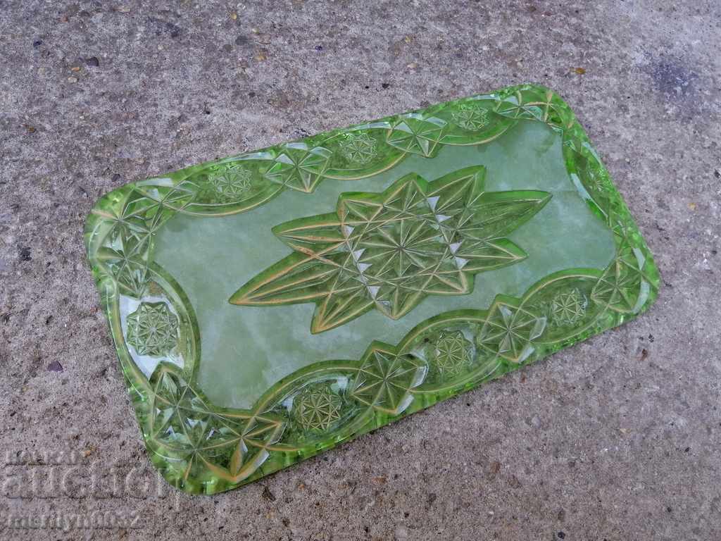 Old glass tray, pan, set, glass - 5 Old glass tray, pan, set, glass - 5