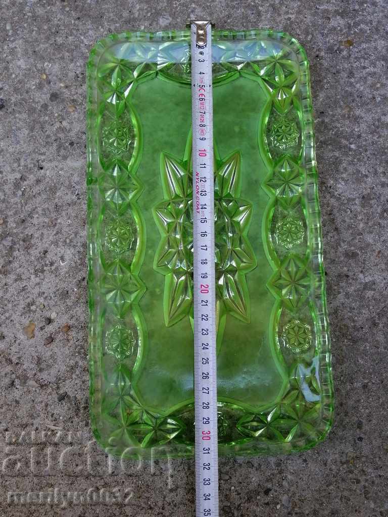 Old glass tray, pan, set, glass - 6 Old glass tray, pan, set, glass - 6