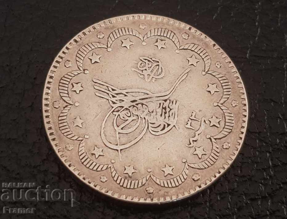 10 Kurush 1293 Ottoman Empire Abdul Hamid 2 Rare coin - 6