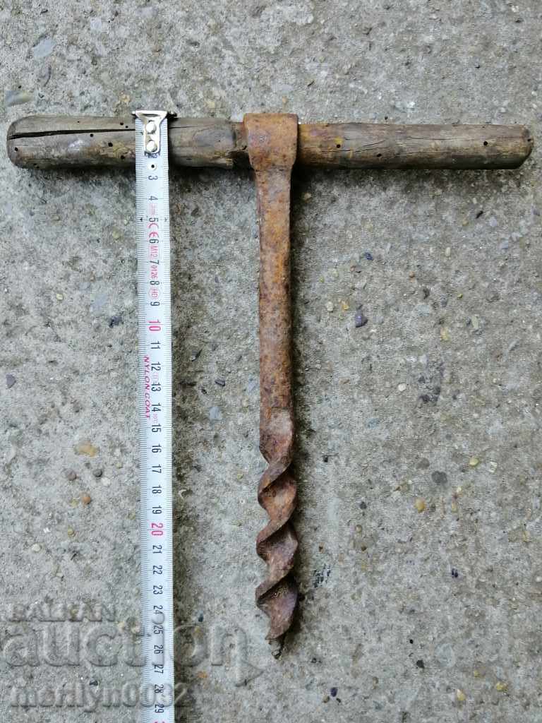 Ancient crutch, burgundy, screwdriver, wrought iron - 5 Ancient crutch, burgundy, screwdriver, wrought iron - 5