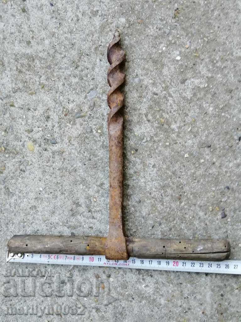 Ancient crutch, burgundy, screwdriver, wrought iron - 6 Ancient crutch, burgundy, screwdriver, wrought iron - 6