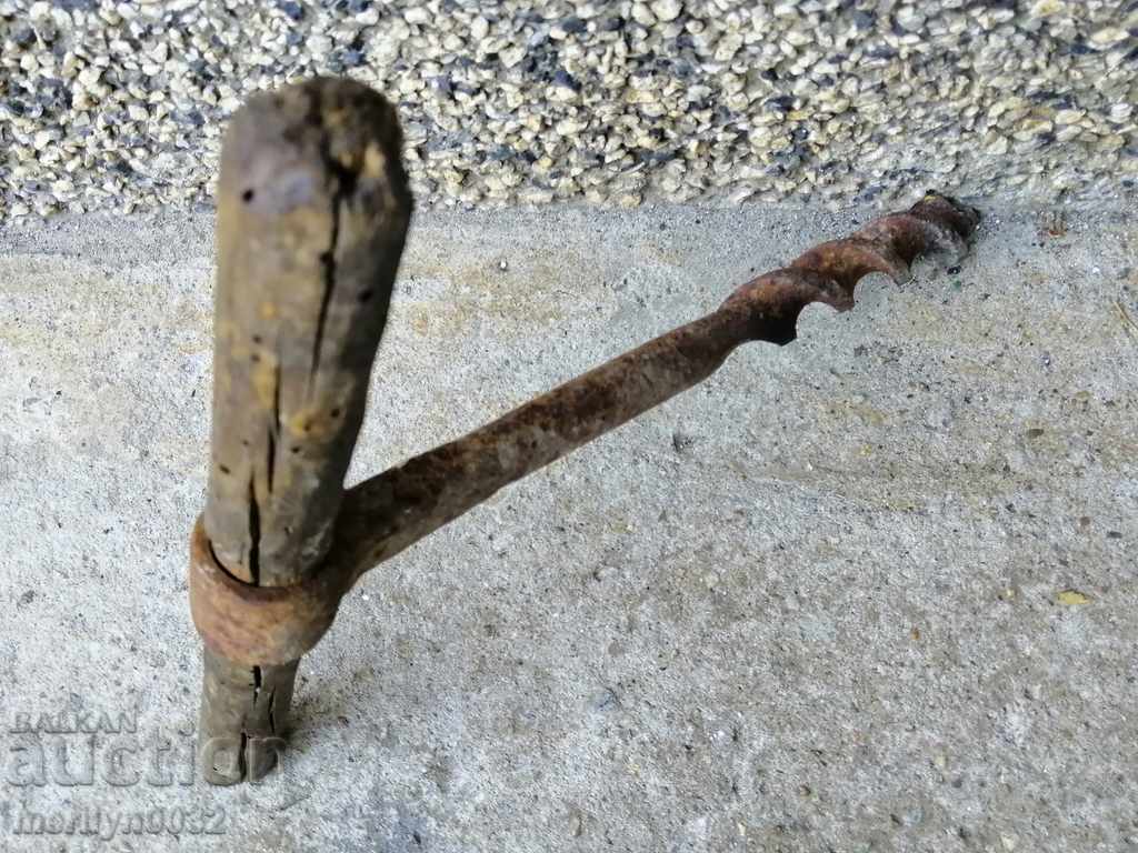 Ancient crutch, burgundy, screwdriver, wrought iron - 7 Ancient crutch, burgundy, screwdriver, wrought iron - 7