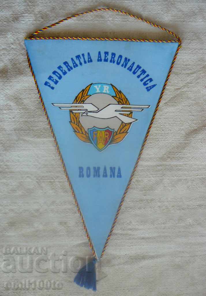 Steag și insignă România FAR Federatia Aeronautica Romana