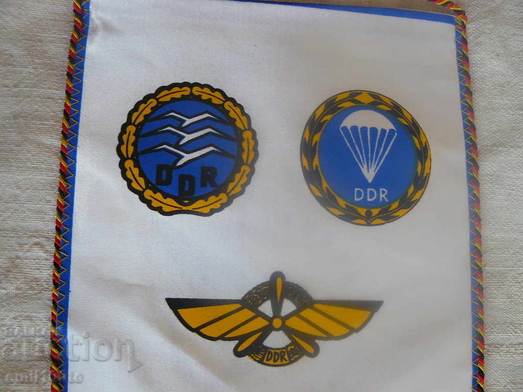 Flag and badge Aeroklub DDR with price 9.00 BGN | € 4.60 Flag and badge Aeroklub DDR with price 9.00 BGN | € 4.60