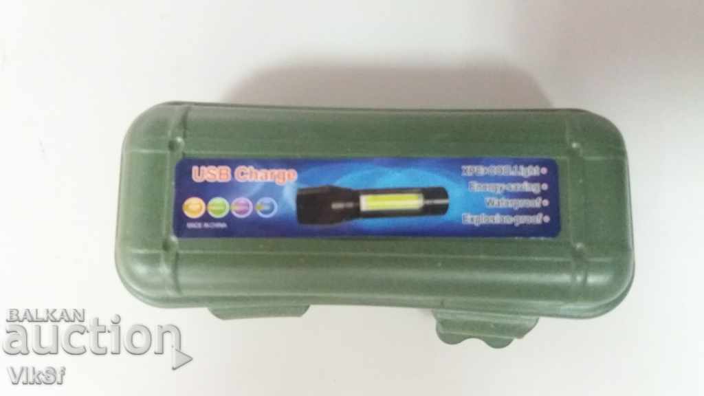 Super powerful torch rechargeable (T6 + COB) with USB charger with price 12.00 BGN | € 6.14 Super powerful torch rechargeable (T6 + COB) with USB charger with price 12.00 BGN | € 6.14
