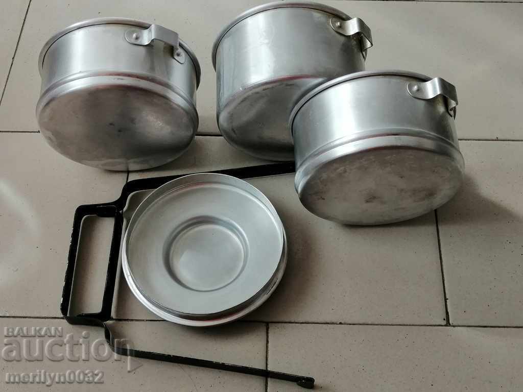 Delivery of Food jugs 3 pieces seferitas metal container Aluminum Delivery of Food jugs 3 pieces seferitas metal container Aluminum