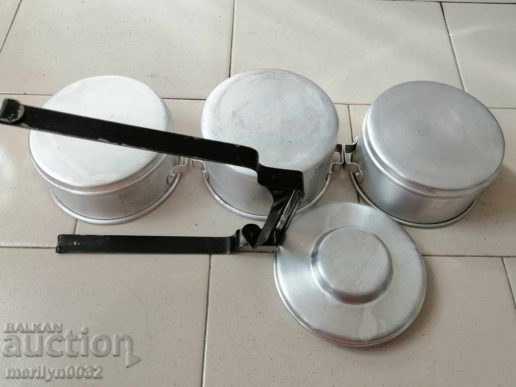 Food jugs 3 pieces seferitas metal container Aluminum - 6 Food jugs 3 pieces seferitas metal container Aluminum - 6