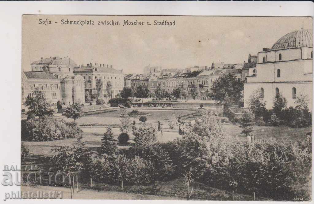 OLD SOFIA circa 1917 CARD Behind the Mosque, in front of the Bath 124