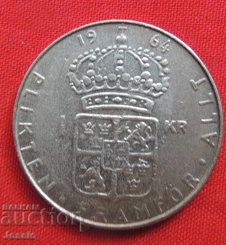 1 kroner Sweden 1964 silver