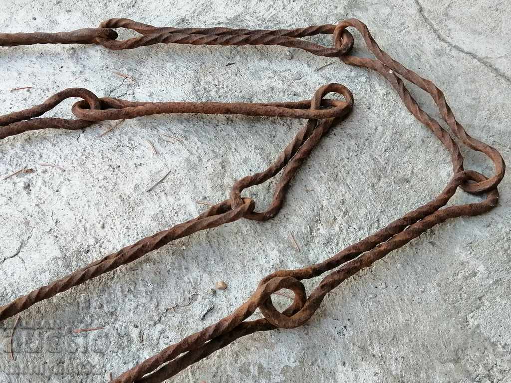 Old forged chain with hook, hearth for hearth chain hook with price 57.00 BGN | € 29.14 Old forged chain with hook, hearth for hearth chain hook with price 57.00 BGN | € 29.14