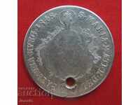 20 Kreuzer Austro-Ungaria / pentru Ungaria / argint 1848