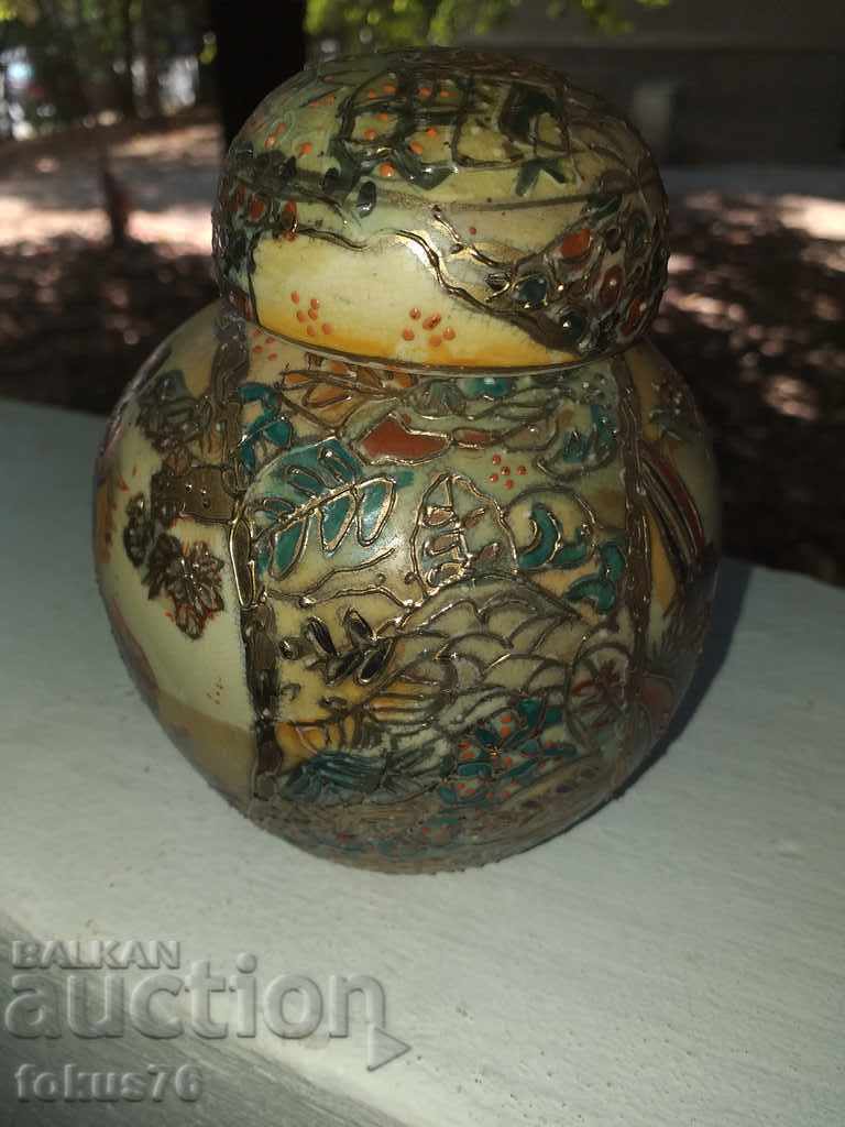 FRUMOASĂ VASĂ PORCELANĂ VECHE SATSUMA SATSUMA - 5 FRUMOASĂ VASĂ PORCELANĂ VECHE SATSUMA SATSUMA - 5