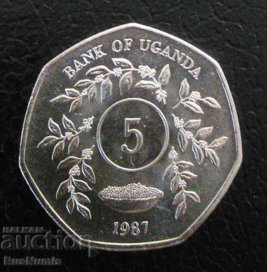 Ουγκάντα. 5 σελίνια 1987