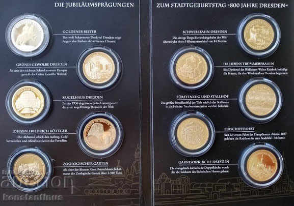 Germany 800 years Dresden Set 10 pieces 17g. PROOF UNC Rare