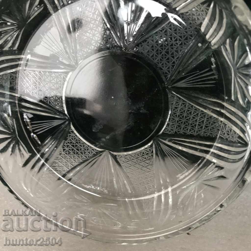 Farfurii de tort cristaline 6 buc. gravate, 16 cm