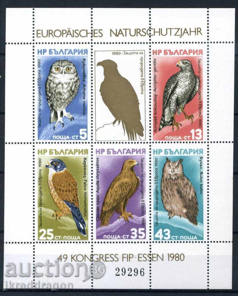 Bulgaria Europa 1980 - Păsări de toamnă bloc MNH