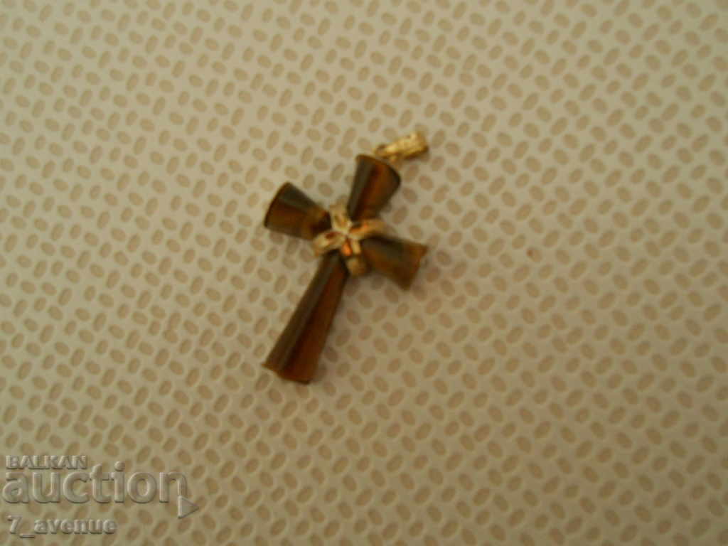 Nice old NECKLACE - Cross Silver Tiger's eye DjKv 9/12/2020 - 6 Nice old NECKLACE - Cross Silver Tiger's eye DjKv 9/12/2020 - 6