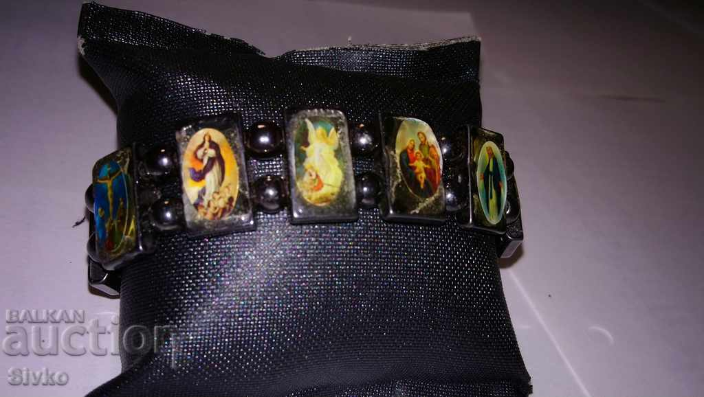 Hematite bracelet religion icons