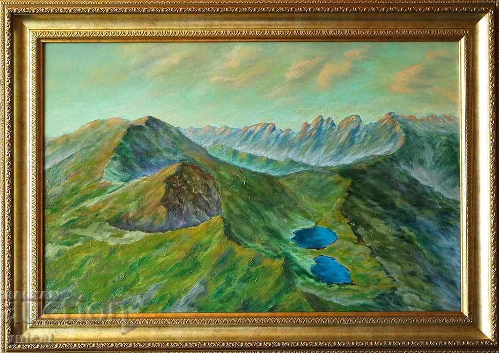 "Two beautiful eyes ..." Rila landscape, oil paints, canvas