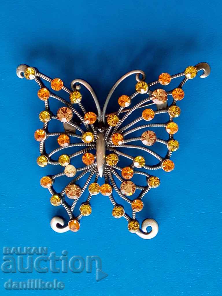 * $ * Y * $ * GREAT BROOCH - BUTTERFLY WITH STONES * $ * Y * $ * with price 19.90 BGN | € 10.17 * $ * Y * $ * GREAT BROOCH - BUTTERFLY WITH STONES * $ * Y * $ * with price 19.90 BGN | € 10.17