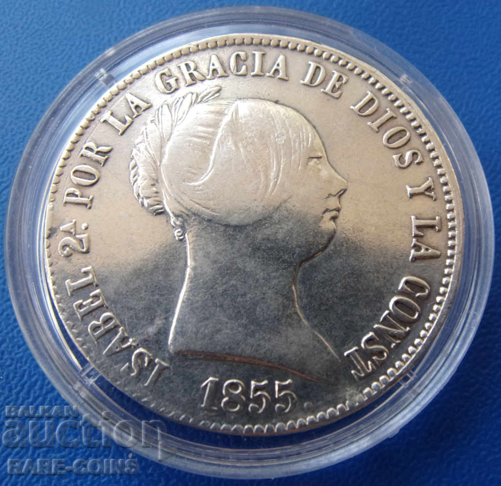Spain 10 Real 1855 Σπάνιο πρωτότυπο με τιμή € 84.36 | 164.99 BGN