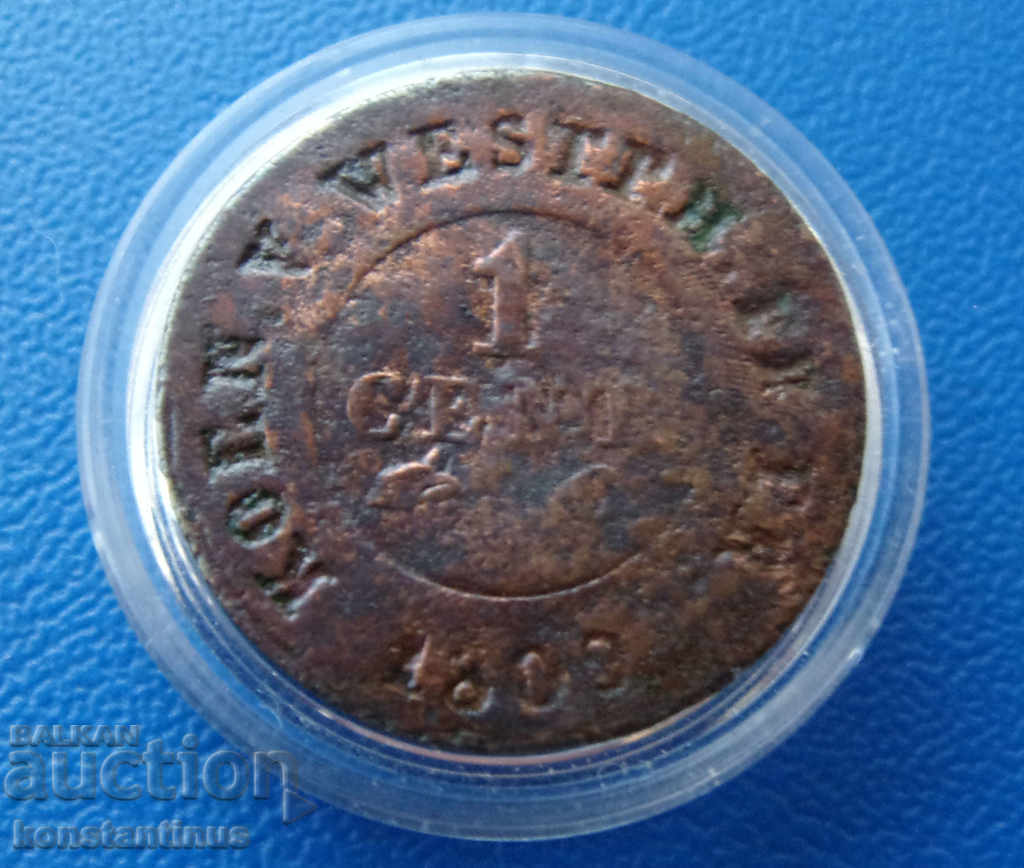 Germany - Westphalia 1 Cent 1809 Rare