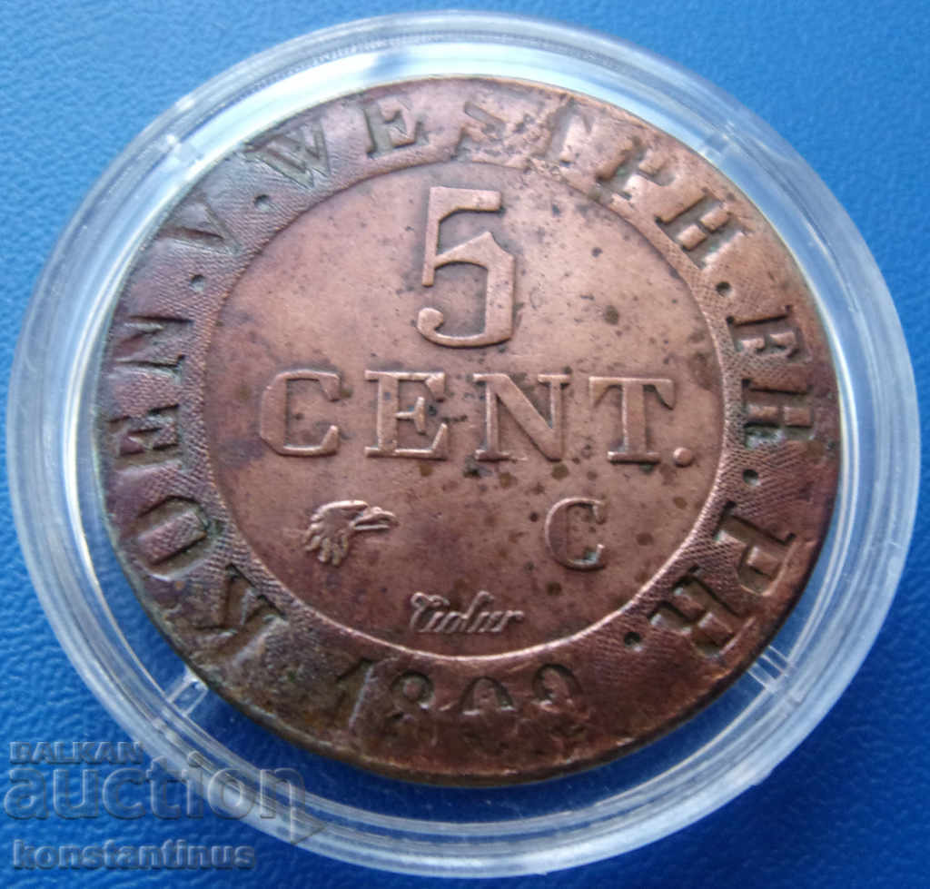 Germany - Westphalia 5 Cent 1809 Rare