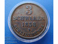 Duchy of Oldenburg 3 Schwern 1858 Rare