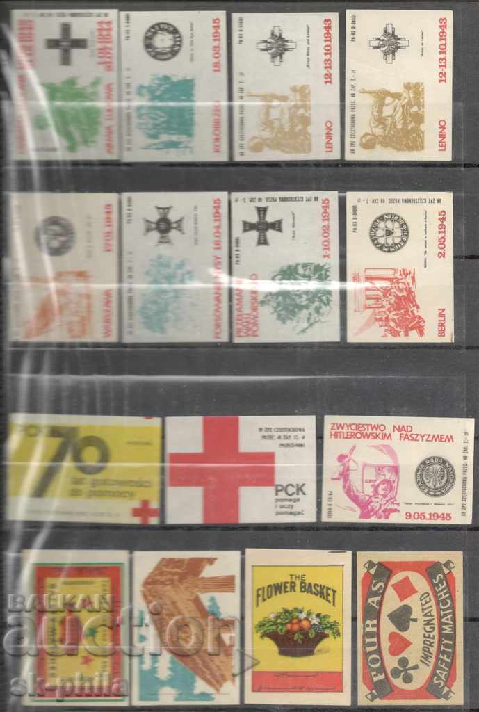 Match labels from Poland - 15 pieces