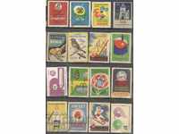 Match labels from Czechoslovakia - 16 pieces