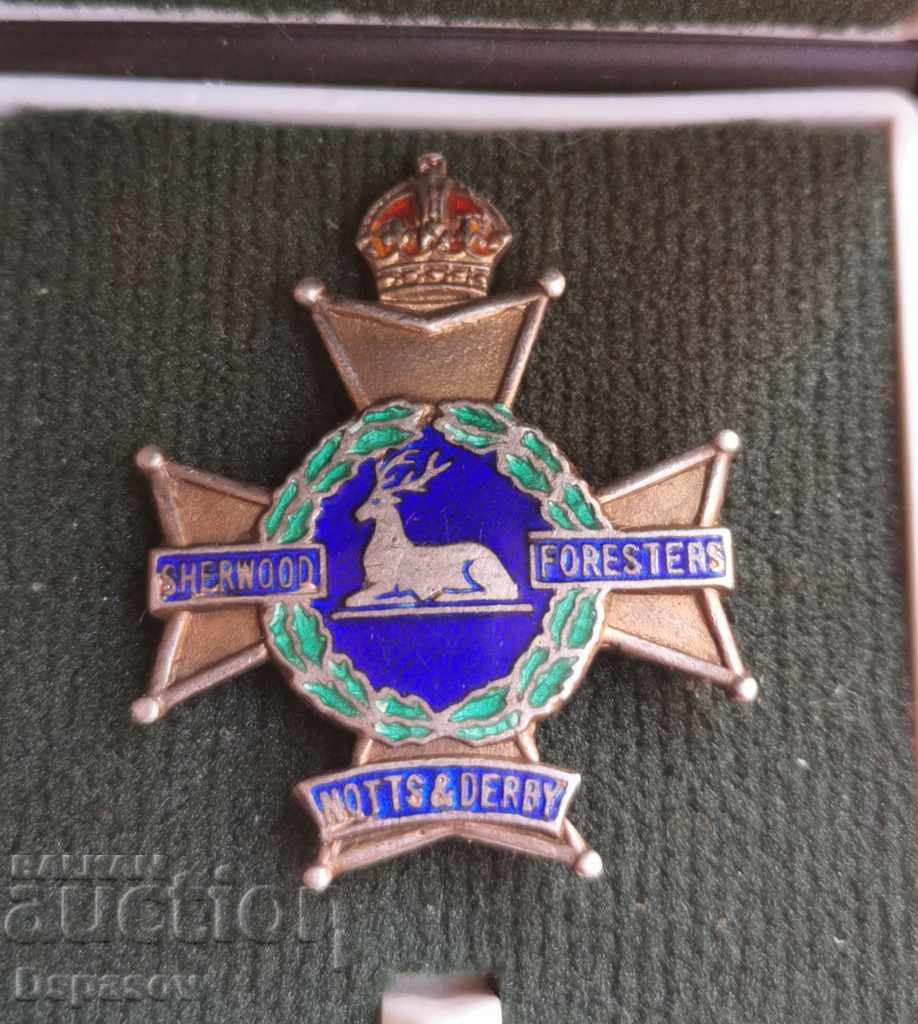 Silver Military Badge Badge Regiment Nottingham and Derby