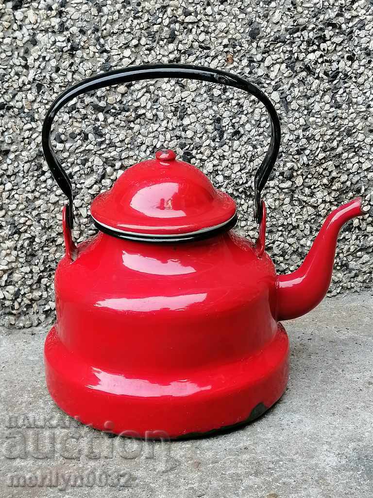 Enamelled teapot made of salt container with enamel with price 43.00 BGN | € 21.99 Enamelled teapot made of salt container with enamel with price 43.00 BGN | € 21.99
