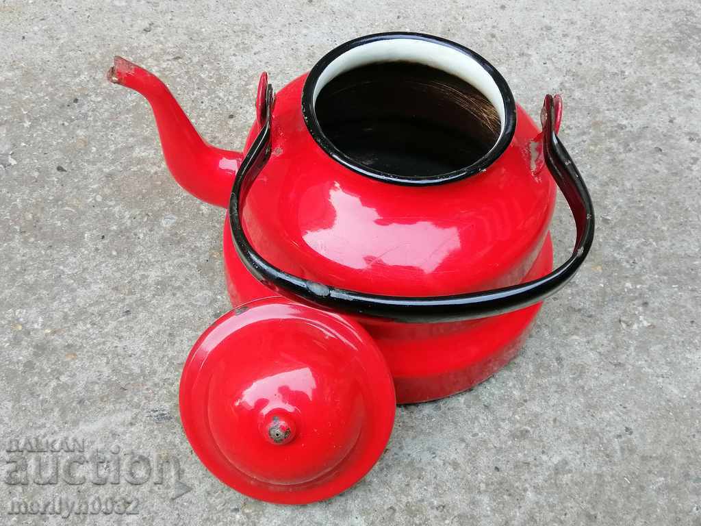 Enamelled teapot made of salt container with enamel - 5 Enamelled teapot made of salt container with enamel - 5