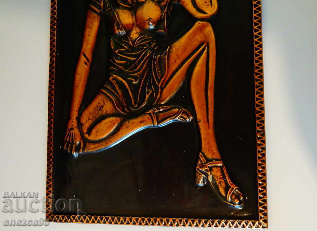 Auction Copper panel, copper painting, erotic, nude body, 1 kg Auction Copper panel, copper painting, erotic, nude body, 1 kg