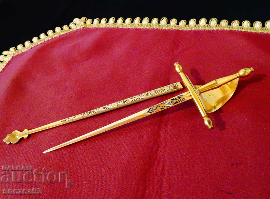 Toledo dagger, kama with scabbard, gilding, enamel with price 49.00 BGN | € 25.05 Toledo dagger, kama with scabbard, gilding, enamel with price 49.00 BGN | € 25.05